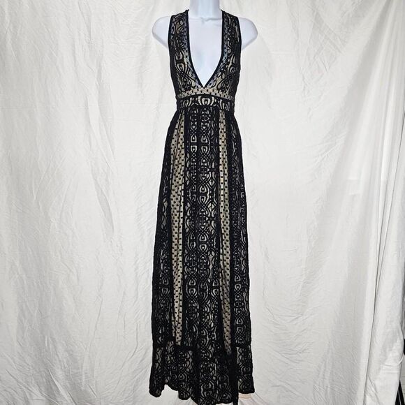 Y2K 2000s grunge windsor lace backless maxi formal dress - Picture 1 of 5